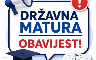 PRVI (PRIVREMENI) REZULTATI ISPITA PRVOG ROKA DRŽAVNE MATURE U ŠKOLSKOJ GODINI 2025./2026
